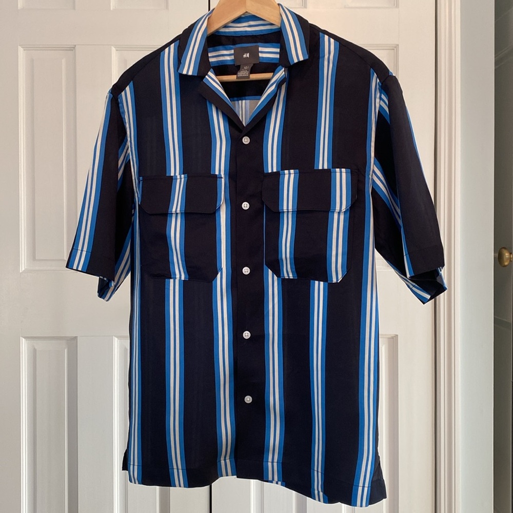 H&M / Men's Blue Striped Shirt / Small - Picture 2 of 11
